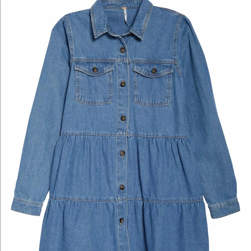 Free People Nicole Denim Shirt Dress - Picture 9 of 10